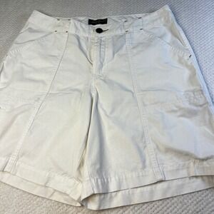 Eddie Bauer White Cotton High Waist Utility Shorts Womens Size‎ 8 NWT